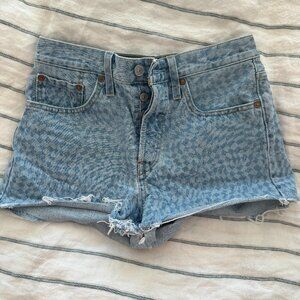 Levi's Checkered Jean Shorts